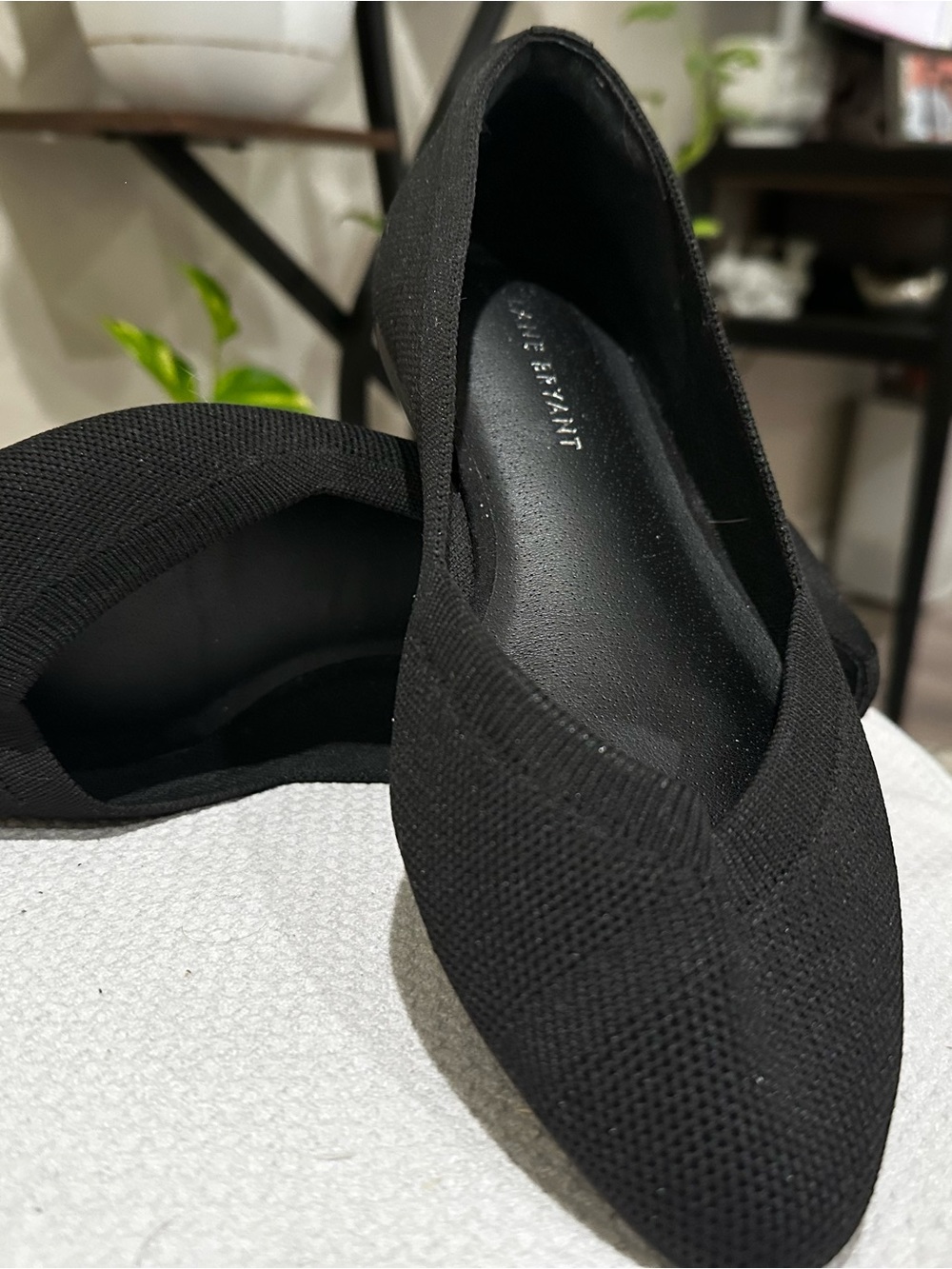 Lane Bryant Black Pointed Knit Flats